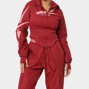 Reebok Classic Women's Red CARDI B CORSET HOODIE H54051